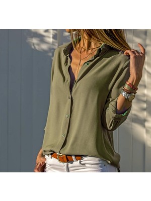 Rengamoda Dokuma Viskon Kumaş Basic Gömlek (13 Renk)