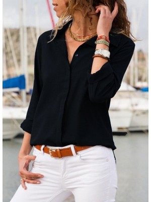 Rengamoda Dokuma Viskon Kumaş Basic Gömlek (13 Renk)