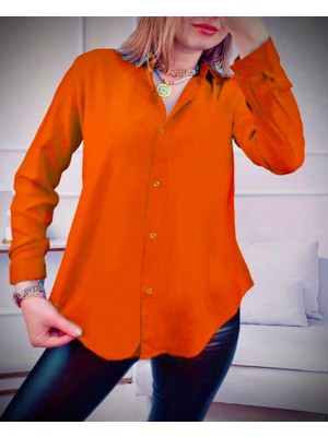 Rengamoda Dokuma Viskon Kumaş Basic Gömlek (13 Renk)