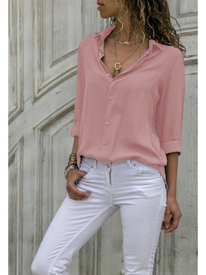 Rengamoda Dokuma Viskon Kumaş Basic Gömlek (13 Renk)