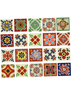 Chasoe 20 Parça Mozaik Duvar Çıkartmaları Banyo Fayans Çıkartmaları Etiketler - C 20X20 cm (Yurt Dışından)