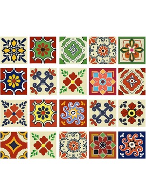 Chasoe 20 Parça Mozaik Duvar Çıkartmaları Banyo Fayans Çıkartmaları Etiketler - C 20X20 cm (Yurt Dışından)