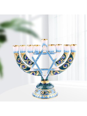 Chasoe Vintage Menorah Mumluk El Boyalı Judaica Şamdan Klasik Dekor A (Yurt Dışından)