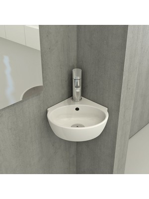 Bocchi Taormina Arch Köşe Lavabo 30 Cm Parlak Beyaz 1392-001-0126