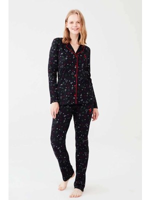 U.s. Polo Assn. Kadın Lacivert Boydan Patlı Pijama Takım 16662