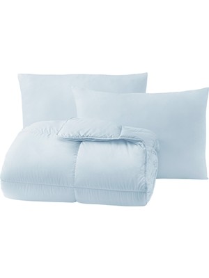 Yataş Bedding Macaron Çift Kişilik Yorgan - Yastık Set - Mavi