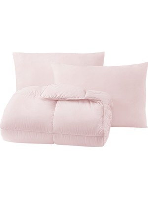 Yataş Bedding Macaron Çift Kişilik Yorgan - Yastık Set - Pembe