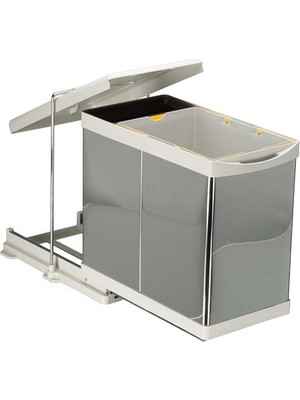 Pelikan 21100 Raylı Çöp Kovası, Paslanmaz/gri - 20LT