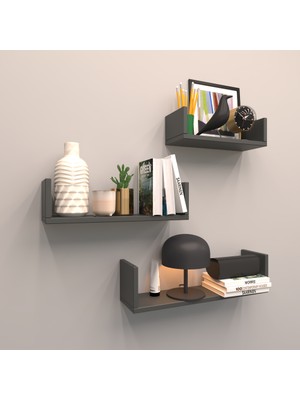 Arena 3 Lü Duvar Raf Seti Antrasit ( Mat )