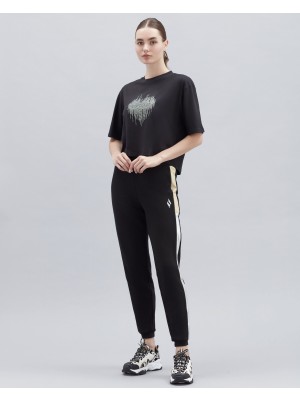 Skechers W Graphic Tee Shiny Logo T-Shirt Kadın Siyah Tshirt S221173-001