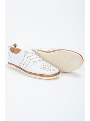 MW Shoes  Deri Hafif  Beyaz Günlük Erkek Ayakkabısı