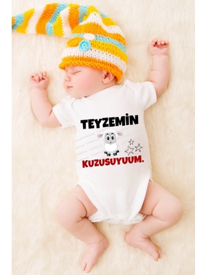 Canestar Özel Tasarım Bebek Zıbın - Çıtçıtlı Body-Zıbın Teyzemin Kuzusuyum