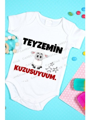 Canestar Özel Tasarım Bebek Zıbın - Çıtçıtlı Body-Zıbın Teyzemin Kuzusuyum