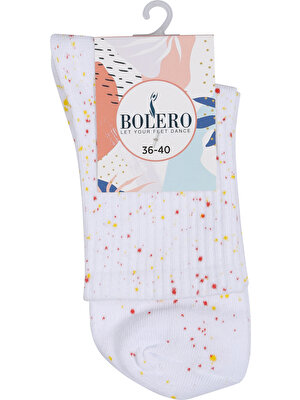 Bolero Kadın Batik Beyaz Çorap