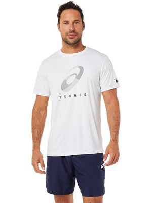 Asics COURT M SPİRAL TEE Erkek Beyaz Tshirt - 2041A148-100