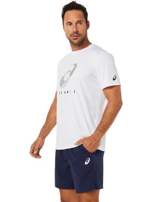 Asics COURT M SPİRAL TEE Erkek Beyaz Tshirt - 2041A148-100