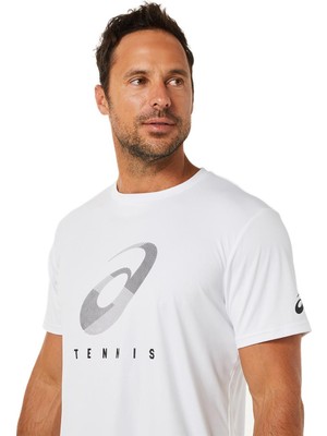 Asics COURT M SPİRAL TEE Erkek Beyaz Tshirt - 2041A148-100