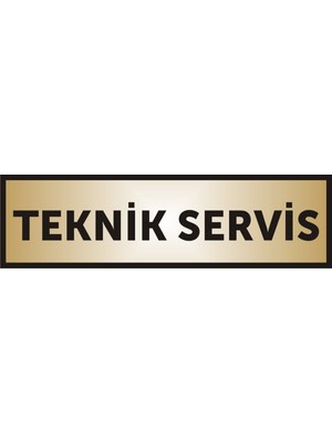 Yüksel Teknik Servis Yazılı Kapı Levhası ,Yönlendirme Levhası ,Gold Renkli Aliminyum Levha
