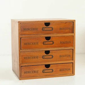 Plz Shop Retro Ahşap Çekmeceli Depolama Dolabı Masası Kahverengi (Yurt Dışından)
