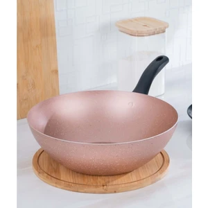 Damla 28 cm Pembe Wok Tava  XCM-21-0261