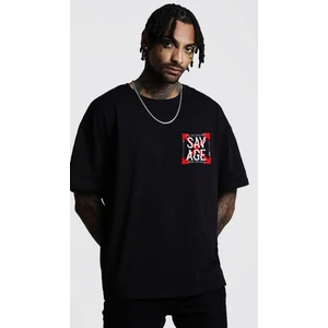 Erkek Oversize Savage Baskılı T-Shirt