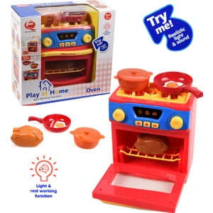 Play At Home Play At Home- Işıklı Sesli Fonksiyonlu Ocaklı Oyuncak Fırın Set