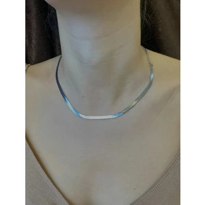 Stainless Steel Çelik Italyan Yassı Ezme Zincir Altın Kaplama Kolye