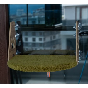 Pugalo Tırmalama   Cam Yatağı Vantuzlu Kedi Cam Yatağı Pugalo Vantuzlu Yatak Yeşil