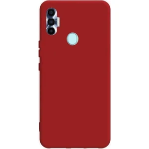 Tecno Spark 7 Pro Kırmızı Silikon Rubber Kılıf Arka Kapak