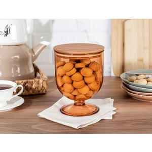 Madame Coco Marion Ahşap Kapaklı Saklama Kabı - Amber - 1600ML