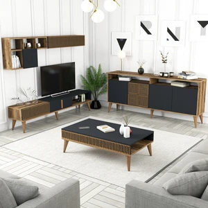 Variant Milan 3 Lü Salon Takımı - Ceviz / Antrasit