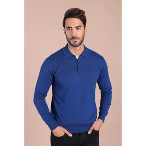 Polo Yaka Superfine Yün Kazak - Saks