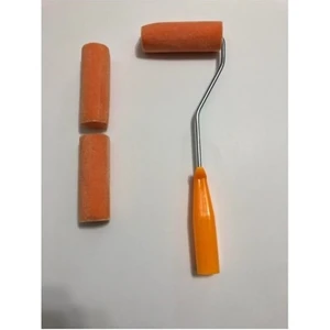 Kadife Rulo Fırça Sünger Rulo 10 Cm. 3 Yedekli Metal Saplı