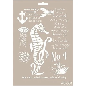 Deniz Temalı Stencil Şablon