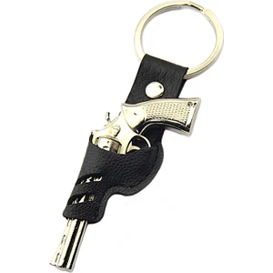 Anahtarlık Sepeti 45 Lik Toplu Kovboy Tabancası Siyah Kılıflı Anahtarlık - Nikel