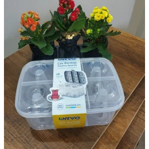 Çay Bardağı Pratik Taşıma Saklama Kabı Şeffaf Renkli