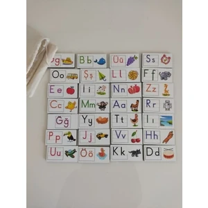 Renkli Resimli Alfabe Domino Puzzle
