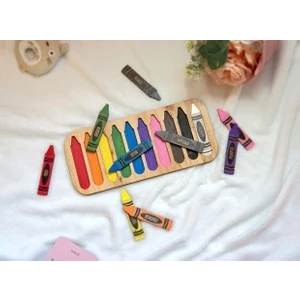 Ahşap Pastel Boya Renk Eşleştirme Oyunu Puzzle