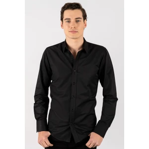 Modern Slim Fit Dar Kesim Armürlü Erkek Gömlek