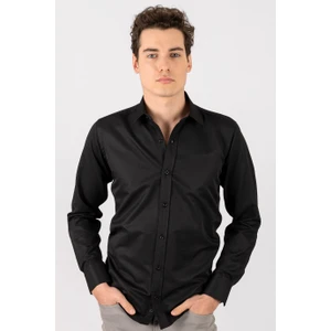 Modern Slim Fit Dar Kesim Armürlü Erkek Gömlek
