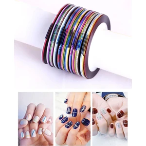 Nail Art Şerit Bant, Tırnak Süsleme, Kolay Uygulanabilir 10'lu Nail Art Bantları