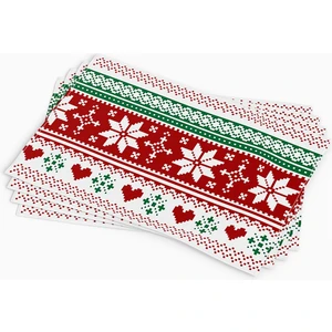 Cango Home Kırmızı Yeşil Yılbaşı Temalı Dijital Baskılı Amerikan Servisi 4'lü Set CGH226-AS