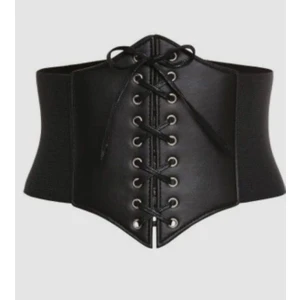 Bağcıklı Lastikli Kadın Siyah Korse Kemer ES211