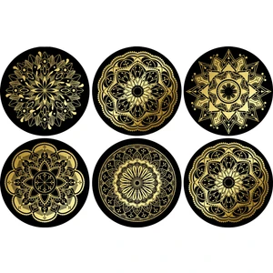 Tellgraf Mandala Desenli Sticker Seti (4x4 cm 24 Adet)