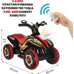 Uzaktan Kumandalı Akülü Atv 6V Safari-Siyah