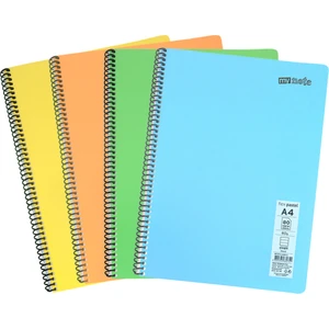 Flex Pastel PP Kapak A4 80 Yaprak 4'lü Defter Seti - 2 Kareli; 2 Çizgili