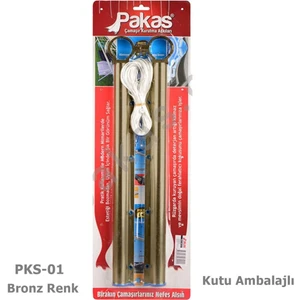 Pakas Balkon Çamaşır Kurutma Askısı Yuvarlak Küpeşte Pks 01 Bronz