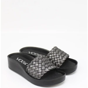 Nesil Shoes Voga 1449 Platin Anatomik Havuz Taban Kadın Terlik