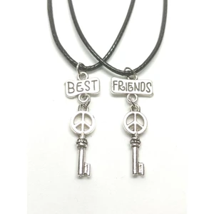 Tuna Takı & Aksesuar Barış Sembollü Anahtar Bff Arkadaşlık Best Friends Kolyesi Bff Kolye 2'li Kolye
