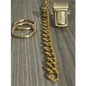 Aklar Çanta Gold Çanta Aksesuar Zincir Set